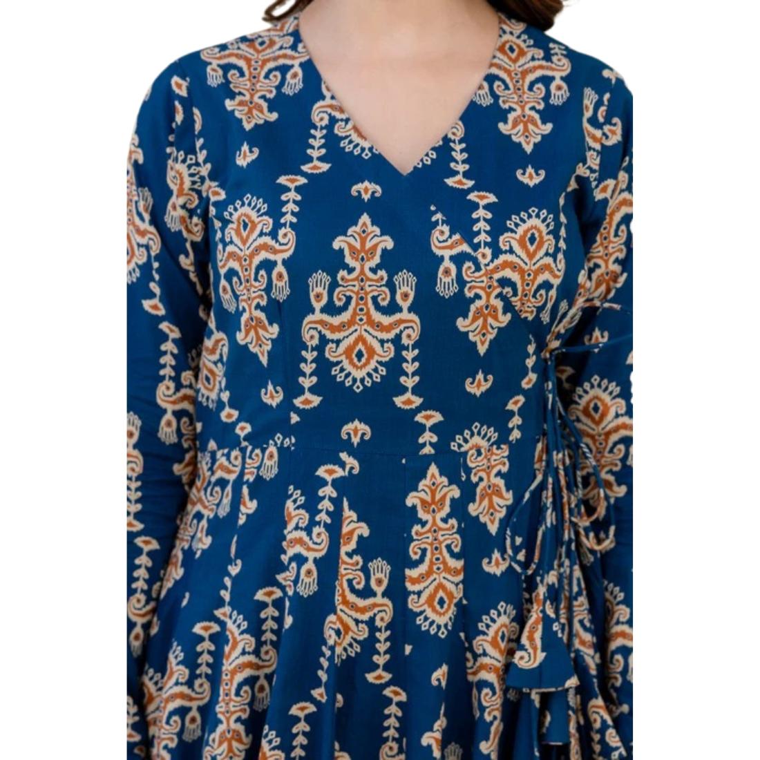 Ruhani Anarkali Suit Set with Mul Cotton Dupatta