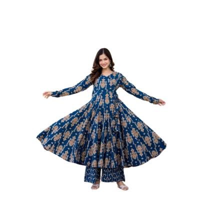Ruhani Anarkali Suit Set with Mul Cotton Dupatta